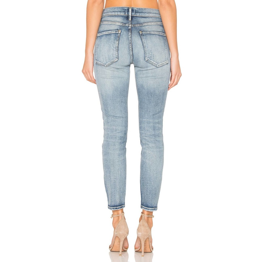 Agolde Sophie Distressed High Waist Skinny Jean Sz 27 High Rise Medium Blue Wash - Picture 3 of 16